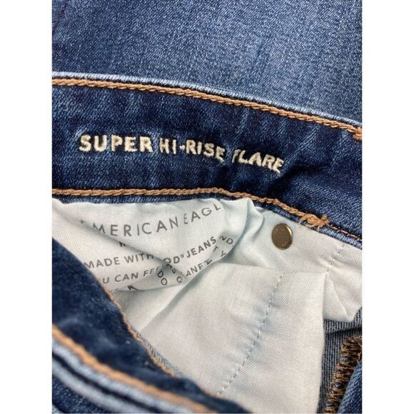 American Eagle next level stretch super high rise flare jeans with slit at ankle - Picture 11 of 12
